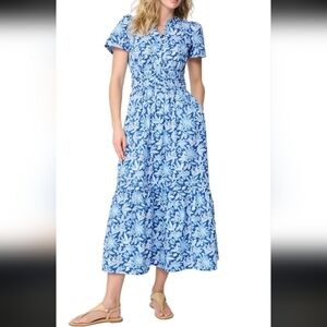 J. McLaughlin Blue Floral‎ Maxi Dress